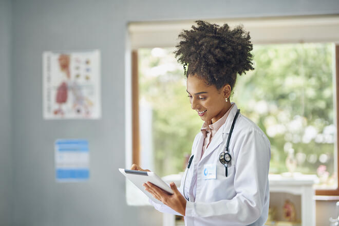 doctor on a tablet