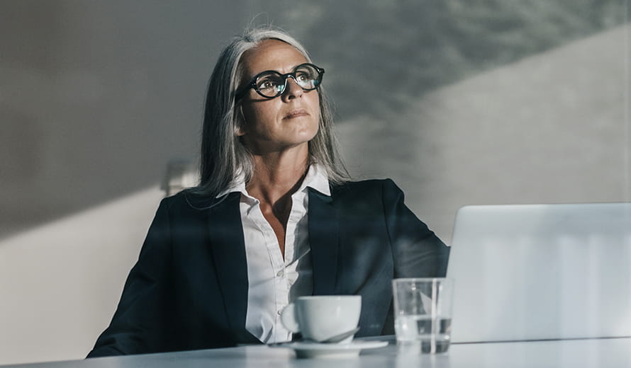 a woman looking pensive