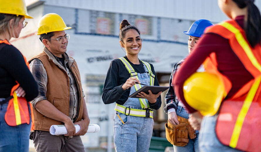 construction workers on site