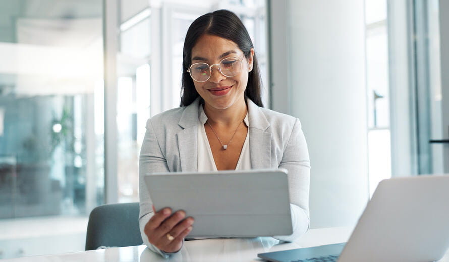 woman on a laptop