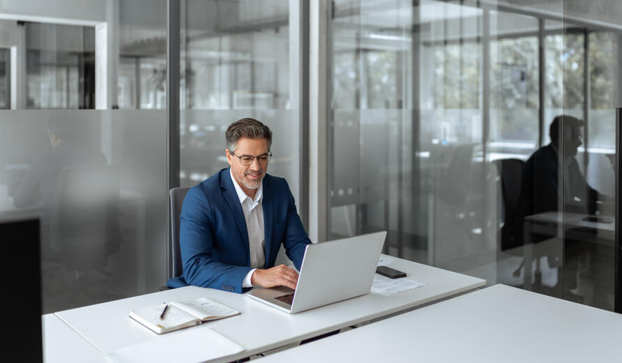 man at a desk