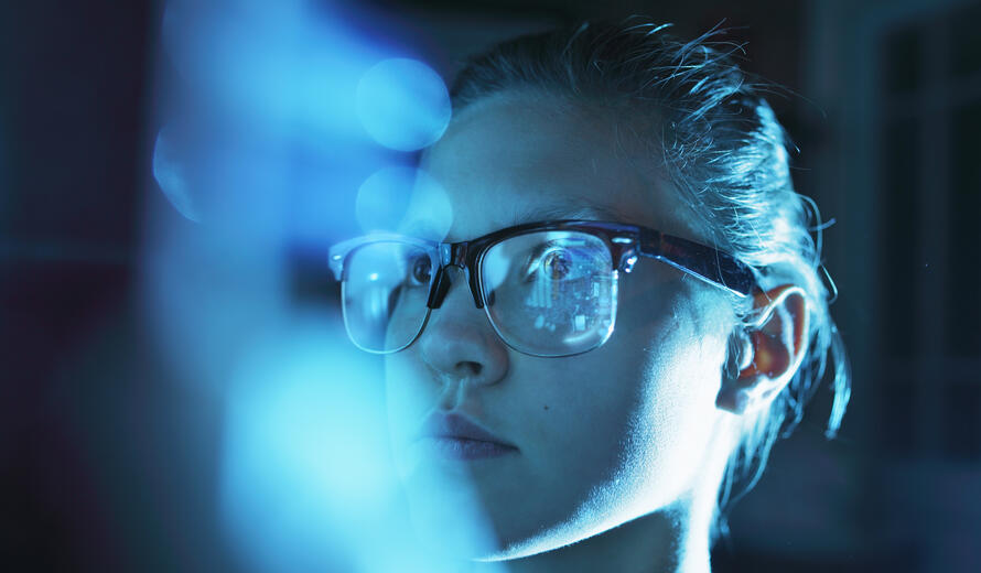 woman in glasses