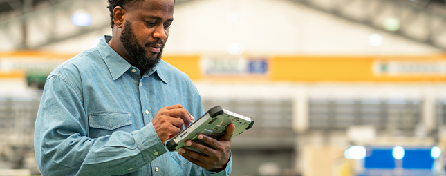 man on a tablet