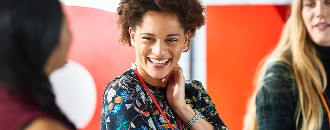 woman laughing